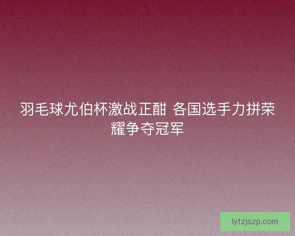 羽毛球尤伯杯激战正酣 各国选手力拼荣耀争夺冠军