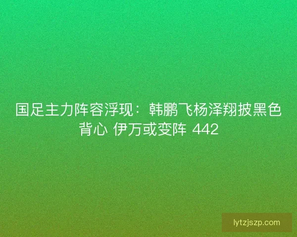 国足主力阵容浮现：韩鹏飞杨泽翔披黑色背心 伊万或变阵 442