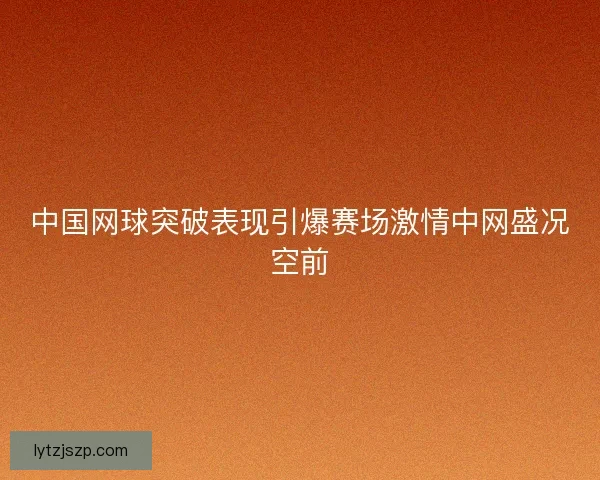 中国网球突破表现引爆赛场激情中网盛况空前